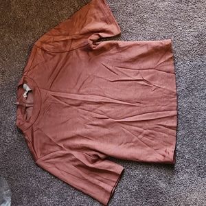 Mock neck rust cropped top